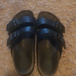 Black leather Birks